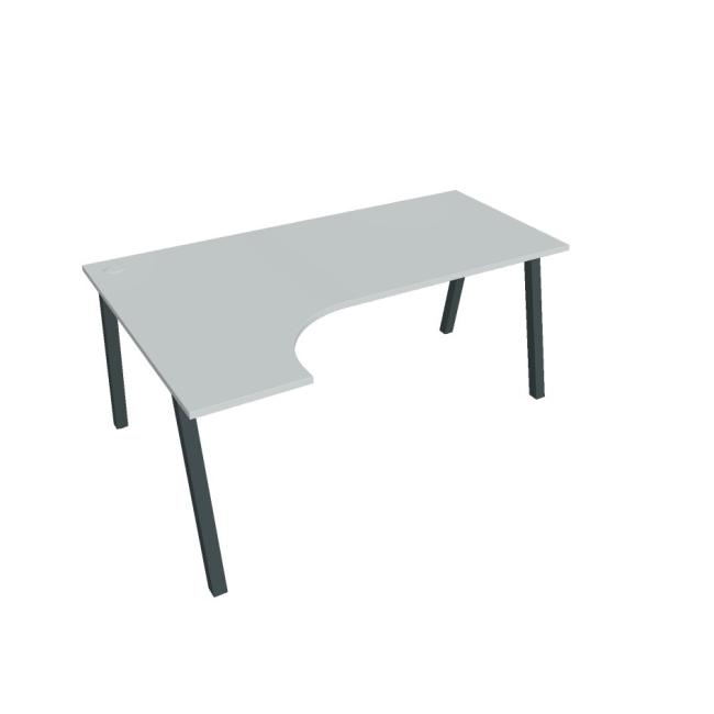 Work desk UNI A, ergo, right, 180x75.5x120 cm, grey/black