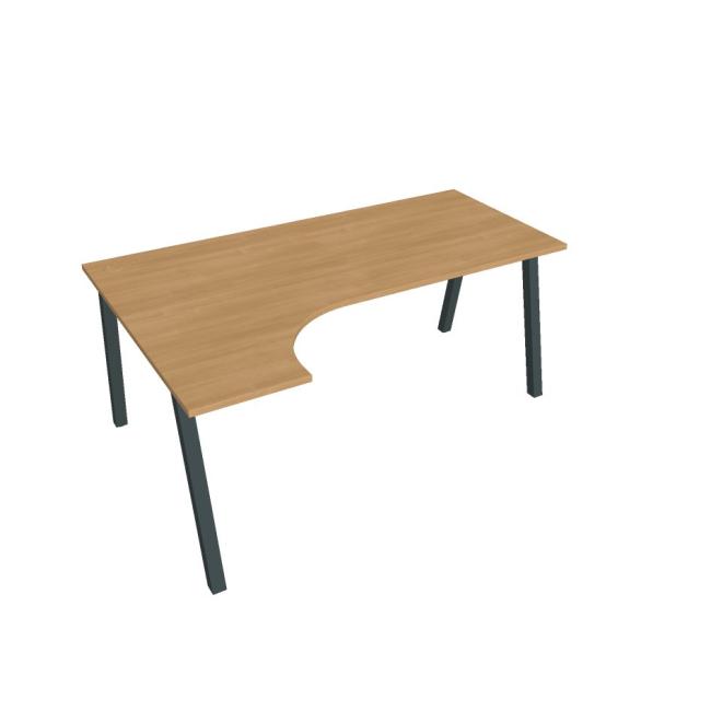 Work desk UNI A, ergo, right, 180x75.5x120 cm, oak/black