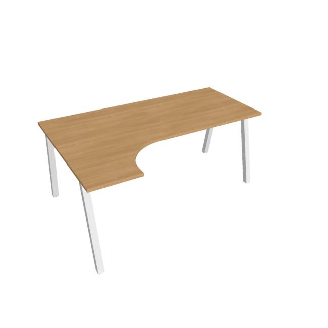 Work desk UNI A, ergo, right, 180x75.5x120 cm, oak/white