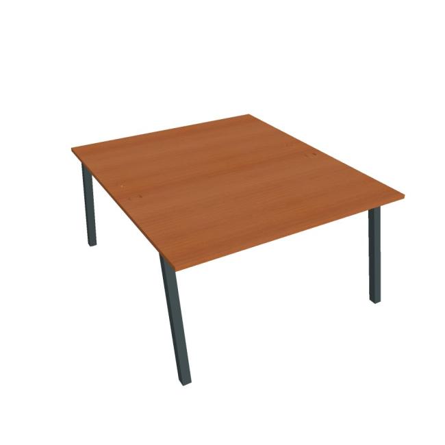 Work table UNI A, 140x75.5x160 cm, cherry/black
