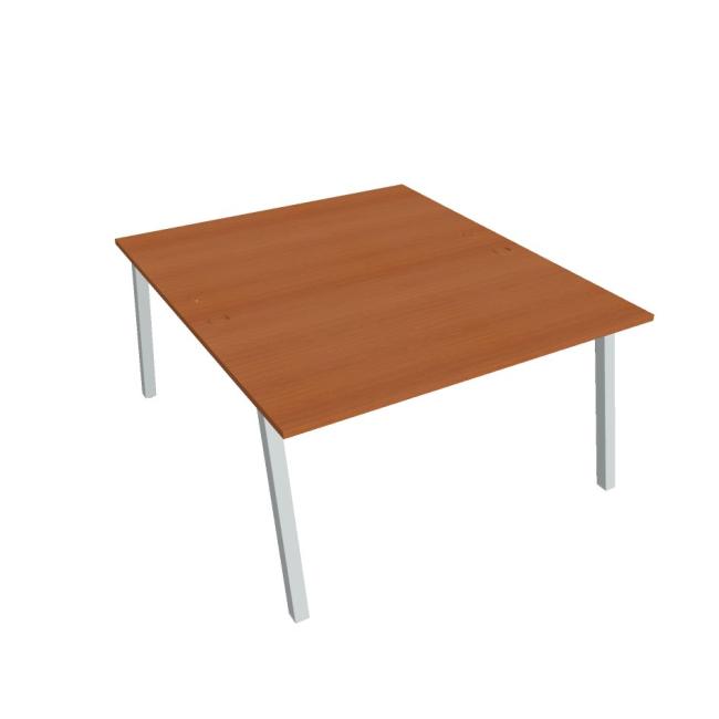 Work table UNI A, 140x75.5x160 cm, cherry/grey