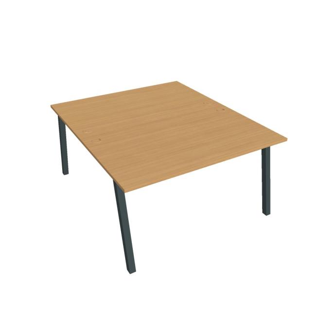 Work table UNI A, 140x75.5x160 cm, beech/black