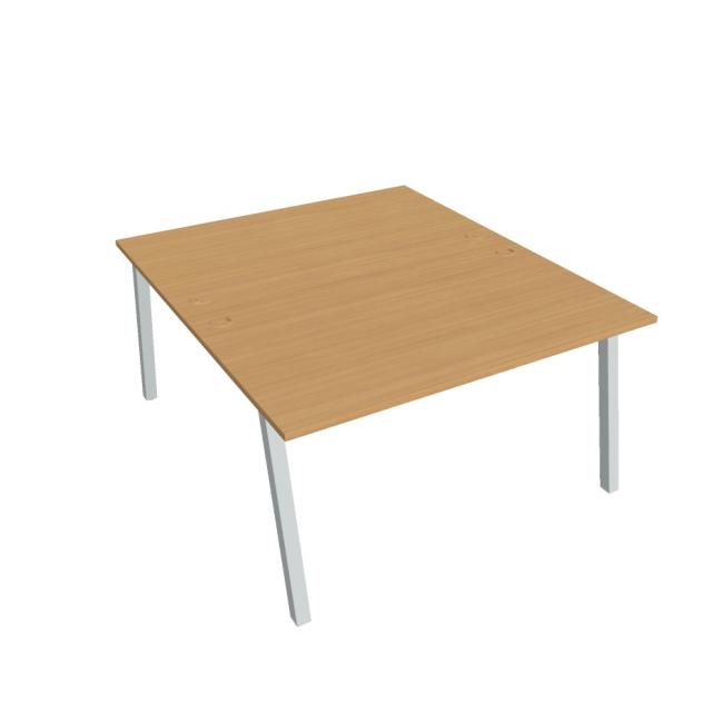 Work table UNI A, 140x75.5x160 cm, beech/grey