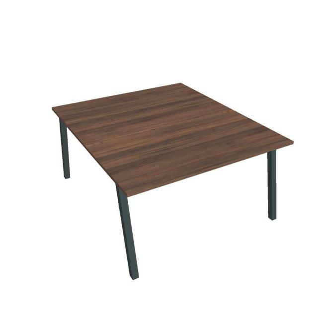 Work table UNI A, 140x75.5x160 cm, walnut/black