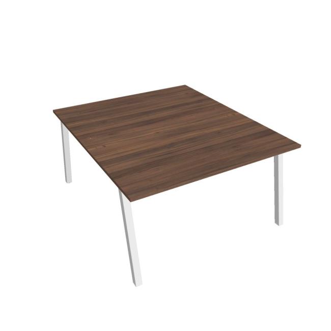 Work table UNI A, 140x75.5x160 cm, walnut/white