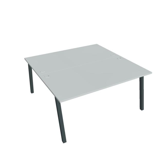 Work table UNI A, 160x75.5x160 cm, grey/black