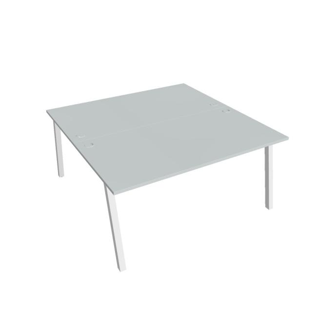 Work table UNI A, 160x75.5x160 cm, grey/white