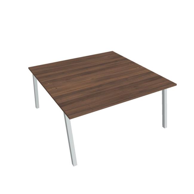 Work table UNI A, 160x75.5x160 cm, walnut/grey