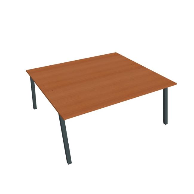 Work table UNI A, 180x75.5x160 cm, cherry/black