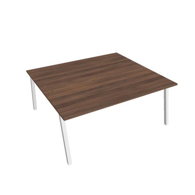 Work table UNI A, 180x75.5x160 cm, walnut/white