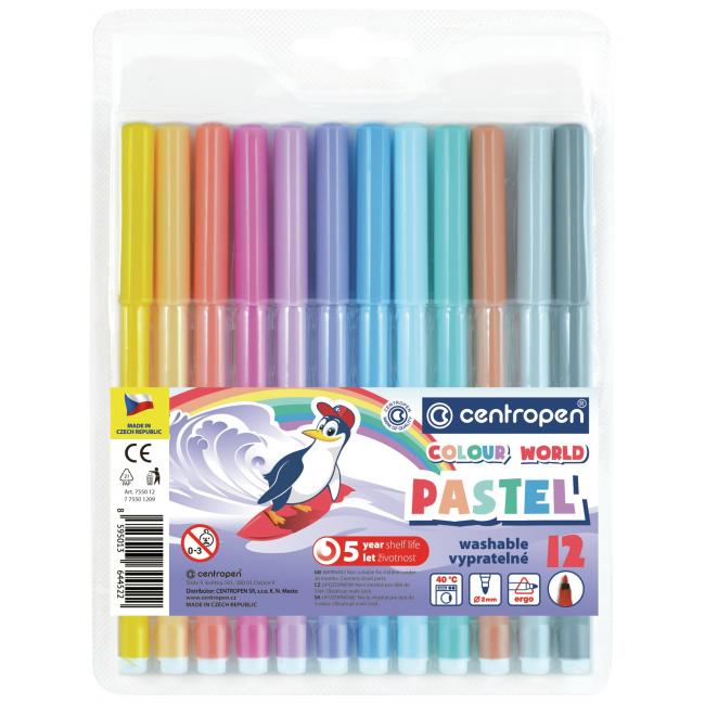 [CE075512] Set of markers Centropen Pastel 7550/12S