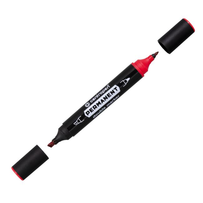 [CE166620] Permanentný popisovač Centropen 1666 dvojitý červený