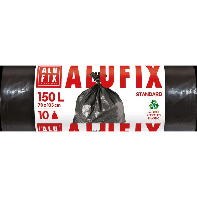 [HY946013] Garbage bags 150 l / 10 pcs., 40 mic., 78 x 105 cm, black, LDPE