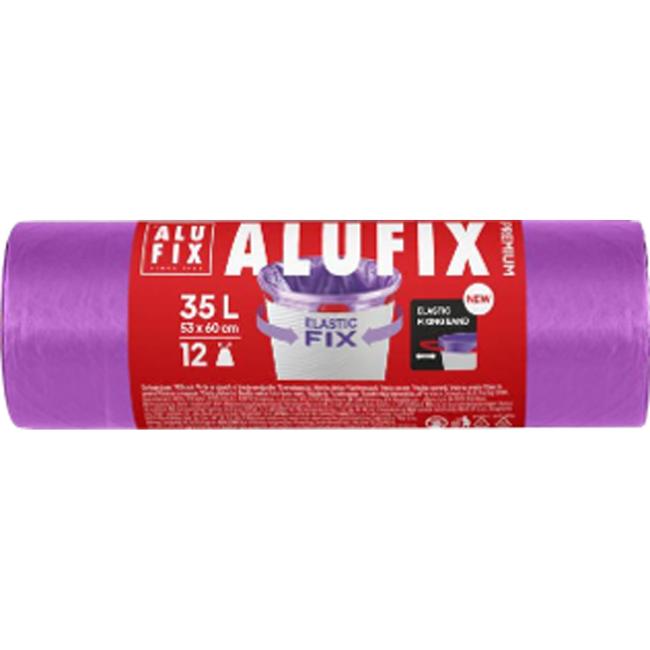 [HY946034] Retractable garbage bags Elastic FIX LDPE 53x60cm 35 ℓ/12pcs 22mic purple
