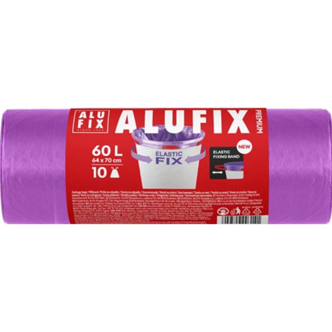 Výsuvné vrecia na odpadky Elastické FIX LDPE 64x70cm 60 ℓ/10ks 22mic fialové
