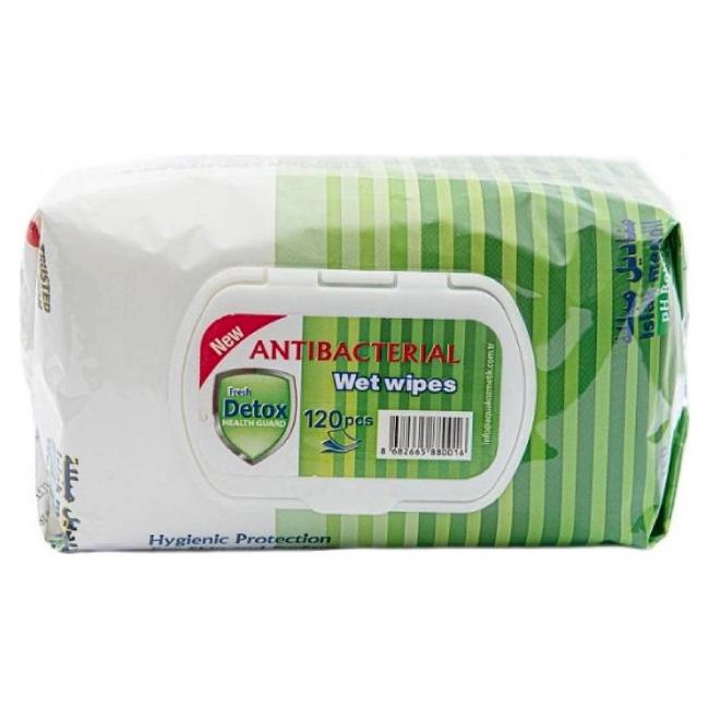 Antibacterial wet wipes Fresh Detox Pine for hands and surfaces (120 pcs.)