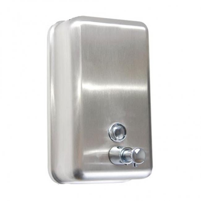 Liquid soap and disinfectant dispenser, manual, stainless steel matte 1 l