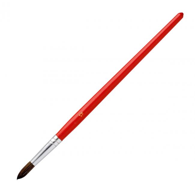 [IC015009] Round brush no. 12 with dark red handle 12 pcs