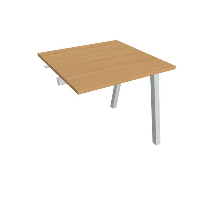 Work table UNI A, extendable. chain, 80x75.5x80 cm, beech/grey