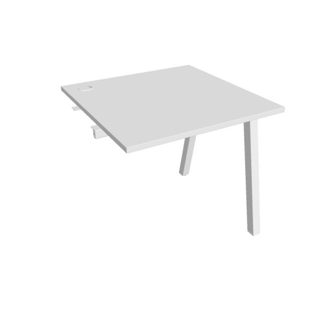 Work table UNI A, extendable. chain, 80x75.5x80 cm, white/white