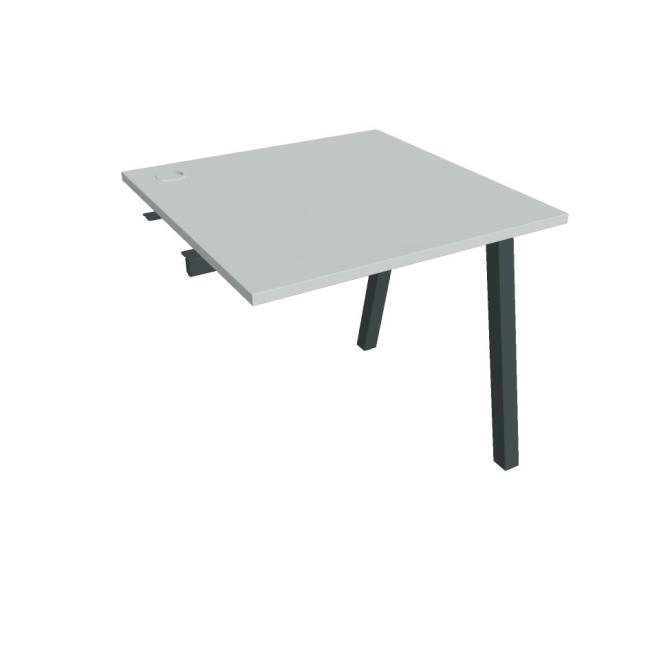 Work table UNI A, extendable. chain, 80x75.5x80 cm, grey/black