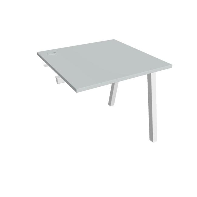 Work table UNI A, extendable. chain, 80x75.5x80 cm, grey/white