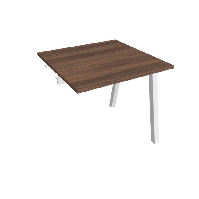 Work table UNI A, extendable. chain, 80x75.5x80 cm, walnut/white