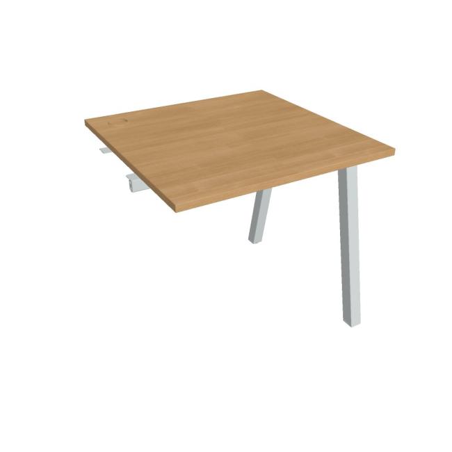 Work table UNI A, extendable. chain, 80x75.5x80 cm, oak/grey