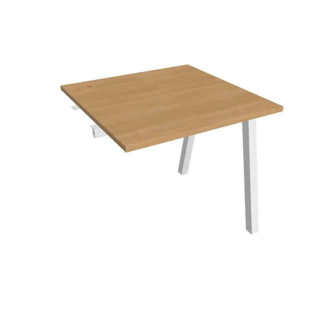 Work table UNI A, extendable. chain, 80x75.5x80 cm, oak/white