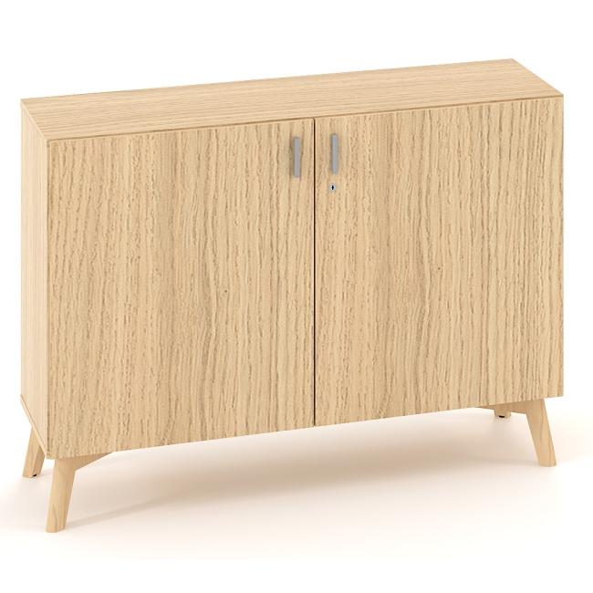 [IR100068] ALFA ROOT bookcase with long partition, 1 shelf, 120x47x88.7cm, oak