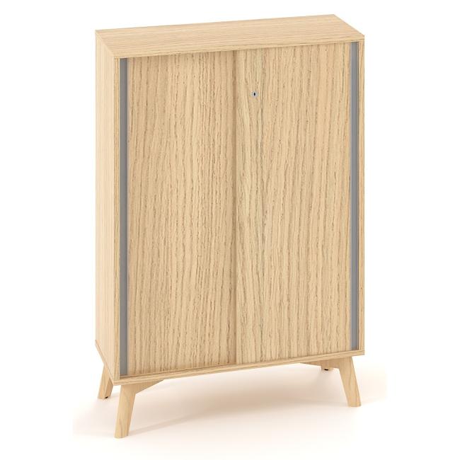 Knižnica ALFA ROOT, posuvné dvere, 2 police, 80x45x121,5cm, dub