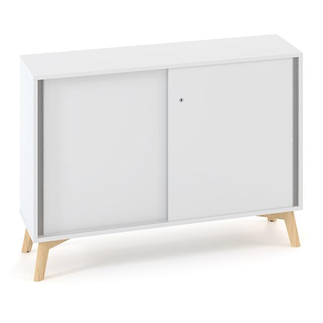 [IR100075] Policová skriňa ALFA ROOT, posuvné dvere, 1 polica, 100x45x88,7cm, biela