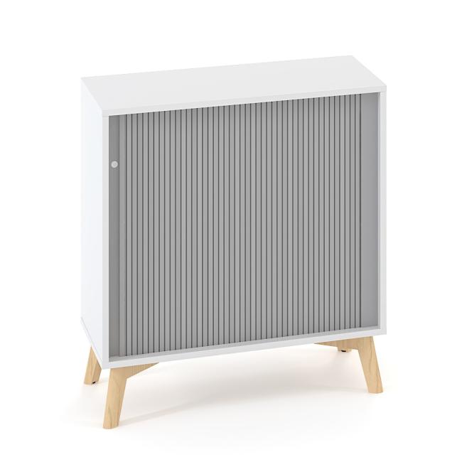 [IR100083] ALFA ROOT bookcase, RAL9010 louvered door, 1 shelf, 80x45x88.7cm, white