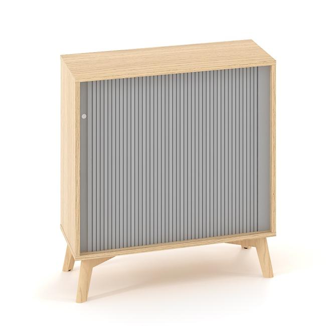 ALFA ROOT bookcase, RAL9010 louvered door, 1 shelf, 80x45x88.7cm, oak