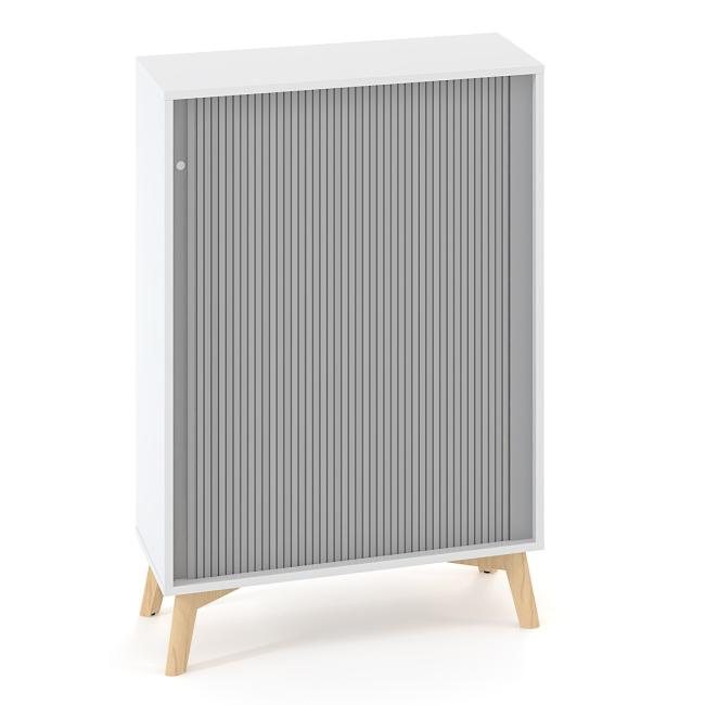 ALFA ROOT policový diel, lamelové dvere RAL9010, 2 police, 80x45x121,5cm, biela