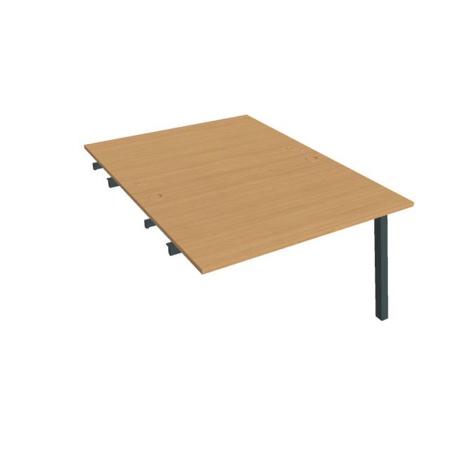 Work table UNI A, extendable. chain, 120x75.5x160 cm, beech/black