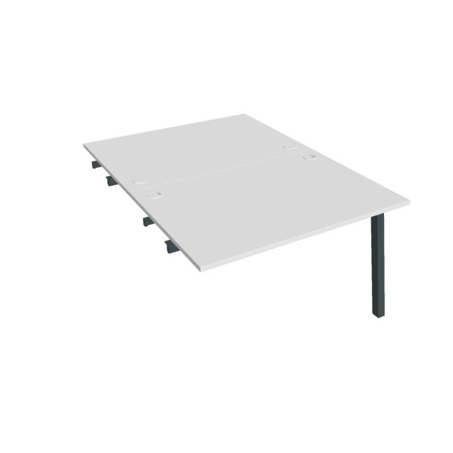 Work table UNI A, extendable. chain, 120x75.5x160 cm, white/black