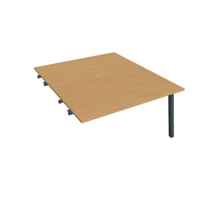 Work table UNI A, extendable. chain, 140x75.5x160 cm, beech/black