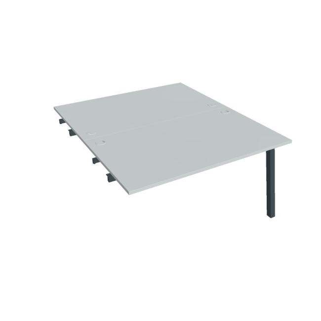 Work table UNI A, extendable. chain, 140x75.5x160 cm, grey/black