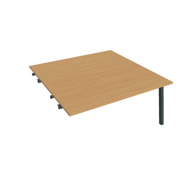 Work table UNI A, extendable. chain, 160x75.5x160 cm, beech/black