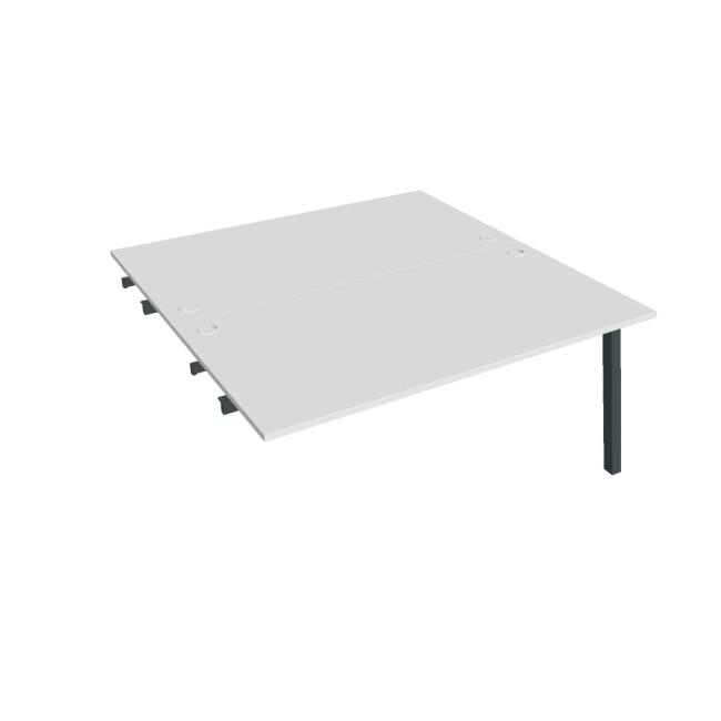 Work table UNI A, extendable. chain, 160x75.5x160 cm, white/black