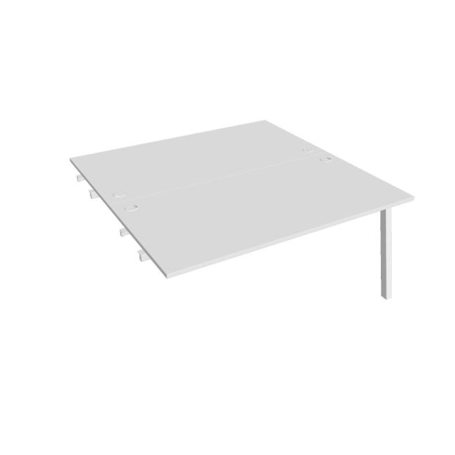 Work table UNI A, extendable. chain, 160x75.5x160 cm, white/white