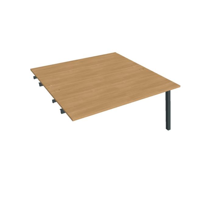 Work table UNI A, extendable. chain, 160x75.5x160 cm, oak/black