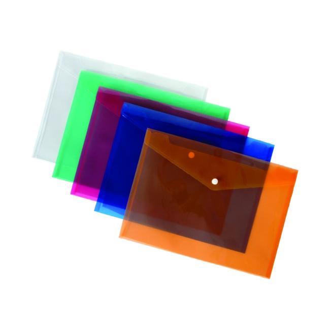 Plastic cover A4 with a stud PP cardboard blue