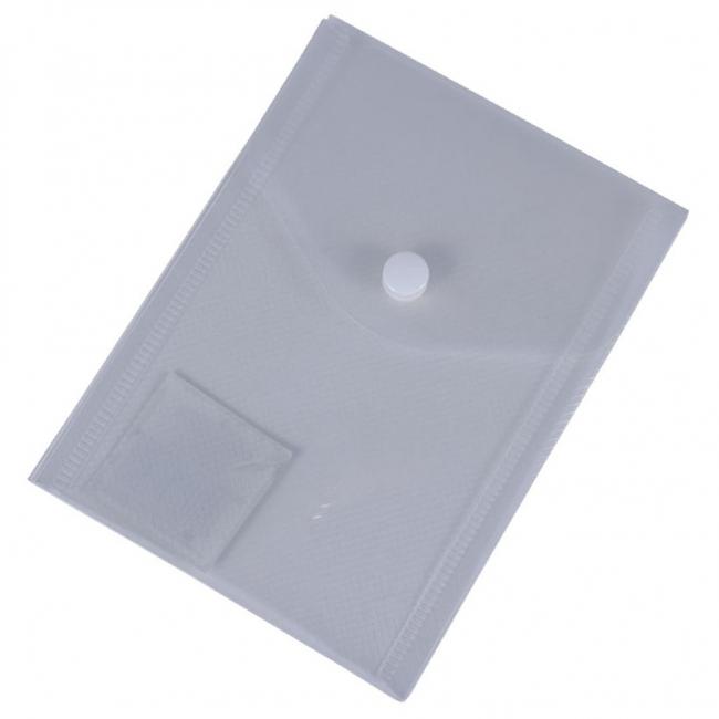 Plastic cover A6 with stud Clear PP cardboard