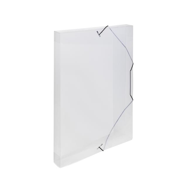 Plastic box with rubber band PP transparent clear cardboard