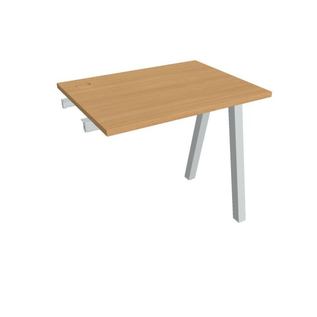 Work table UNI A, extendable. chain, 80x75.5x60 cm, beech/grey