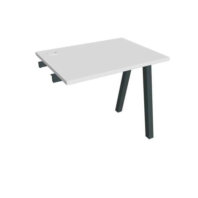 Work table UNI A, extendable. chain, 80x75.5x60 cm, white/black