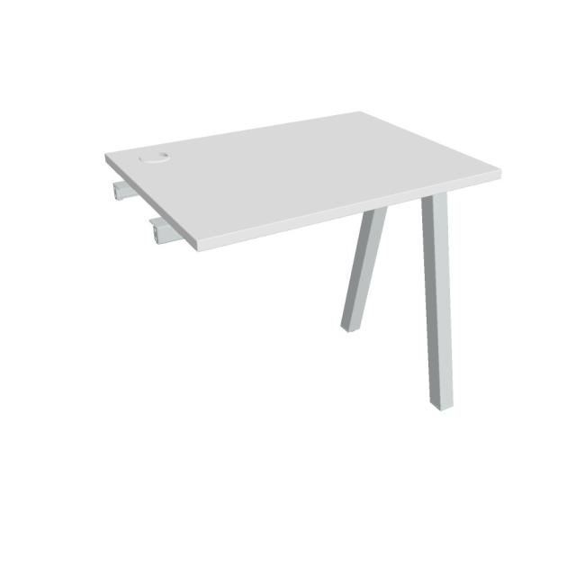 Work table UNI A, extendable. chain, 80x75.5x60 cm, white/grey