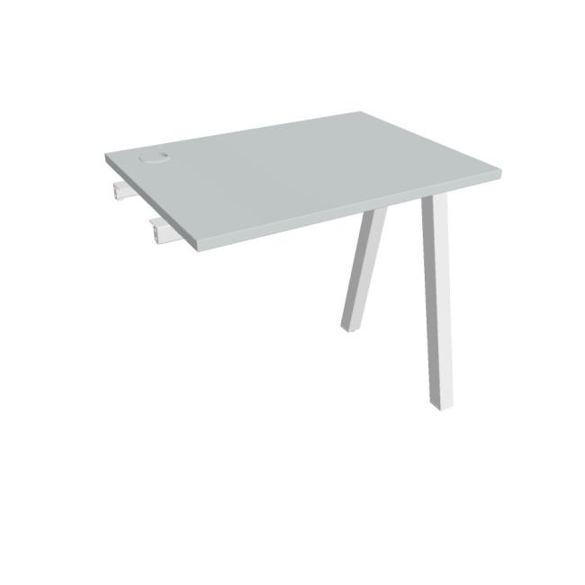 Work table UNI A, extendable. chain, 80x75.5x60 cm, grey/white